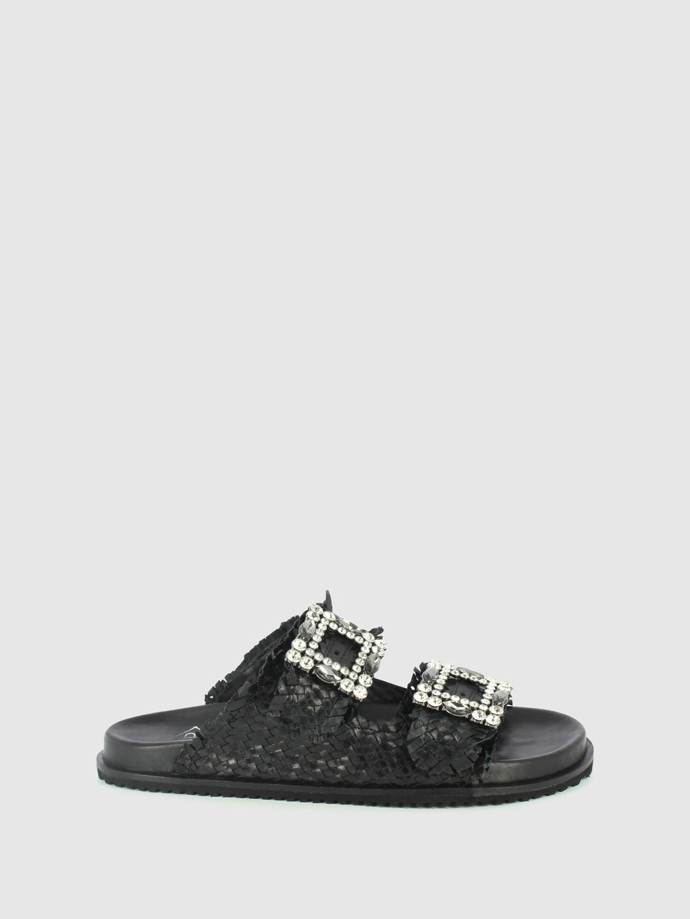 Chinelos com Apliques em Preto