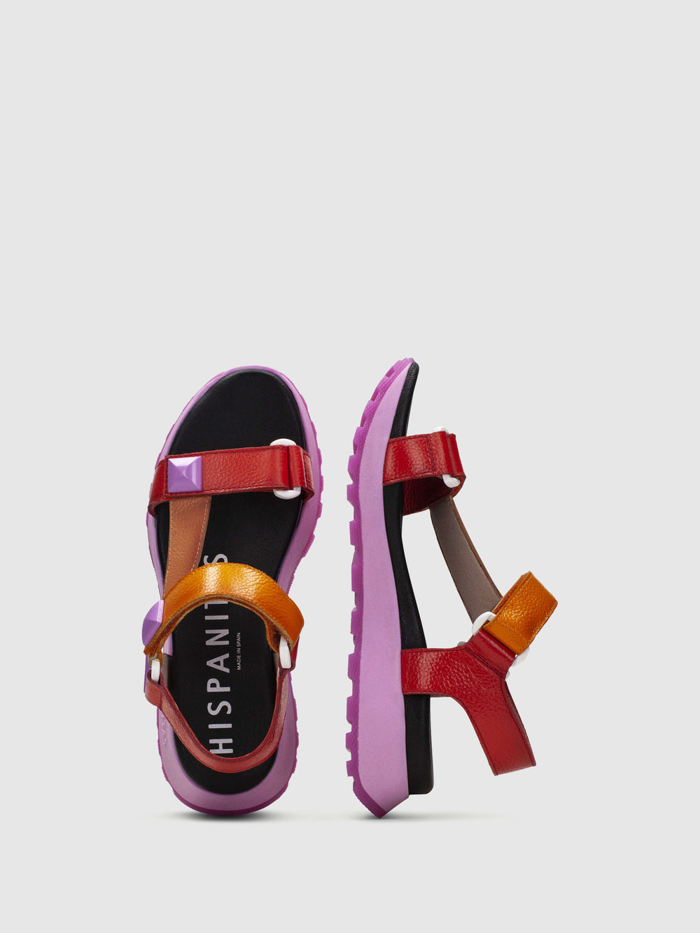 Sandálias com Velcro em Vermelho