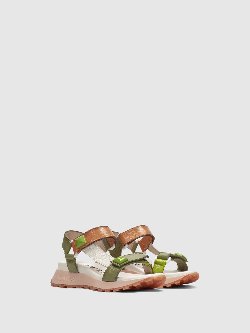 Sandálias com Velcro em Verde