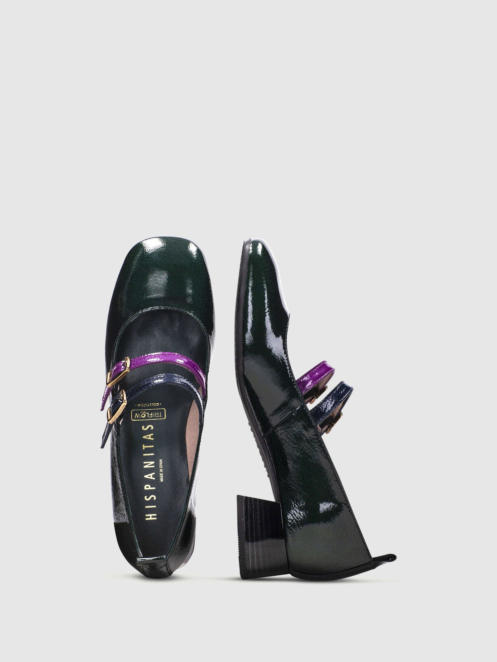 Sapatos com Fivela em Verde