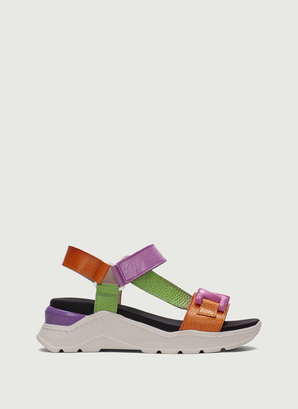 Sandálias com Tira no Tornozelo em Multicolor