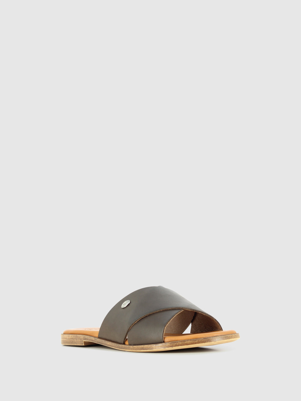 Sandálias Slip-on em Pele Castanha