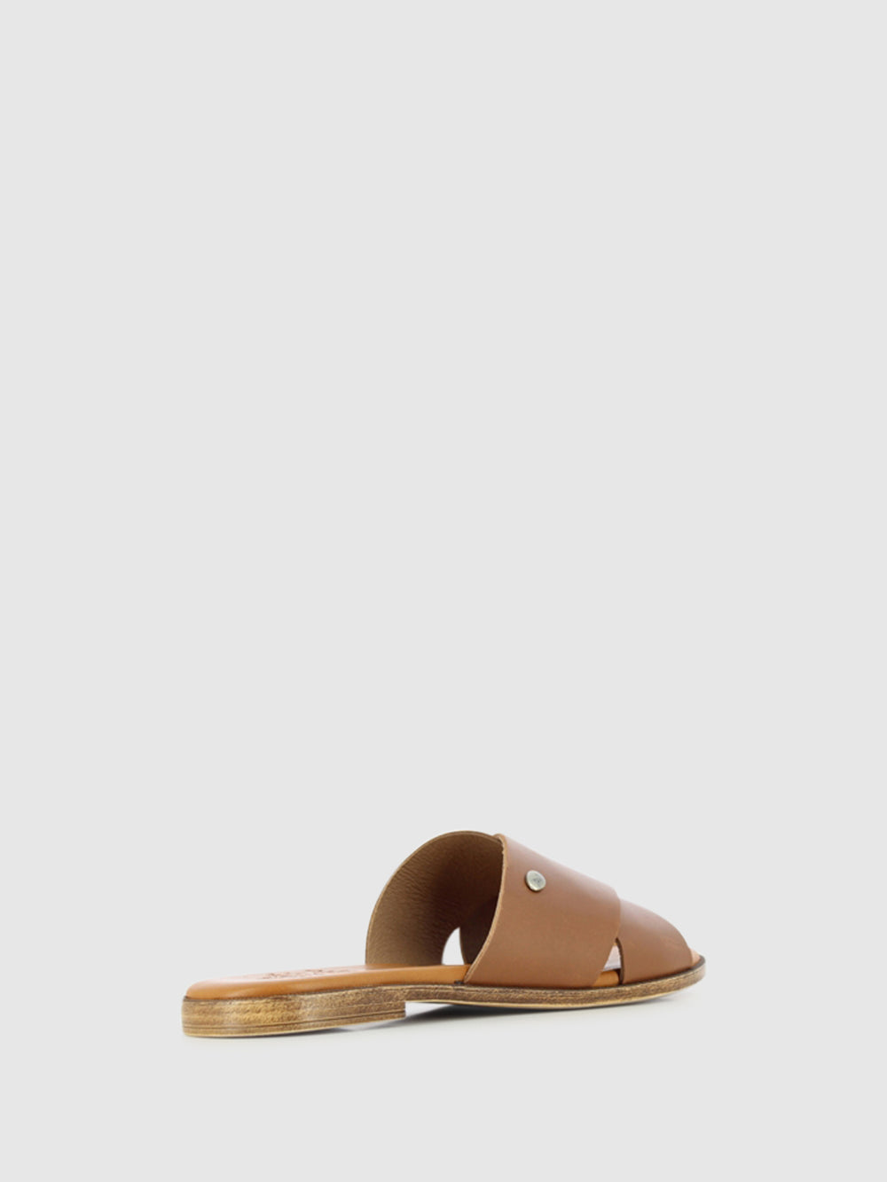 Sandálias Slip-on em Pele Camel