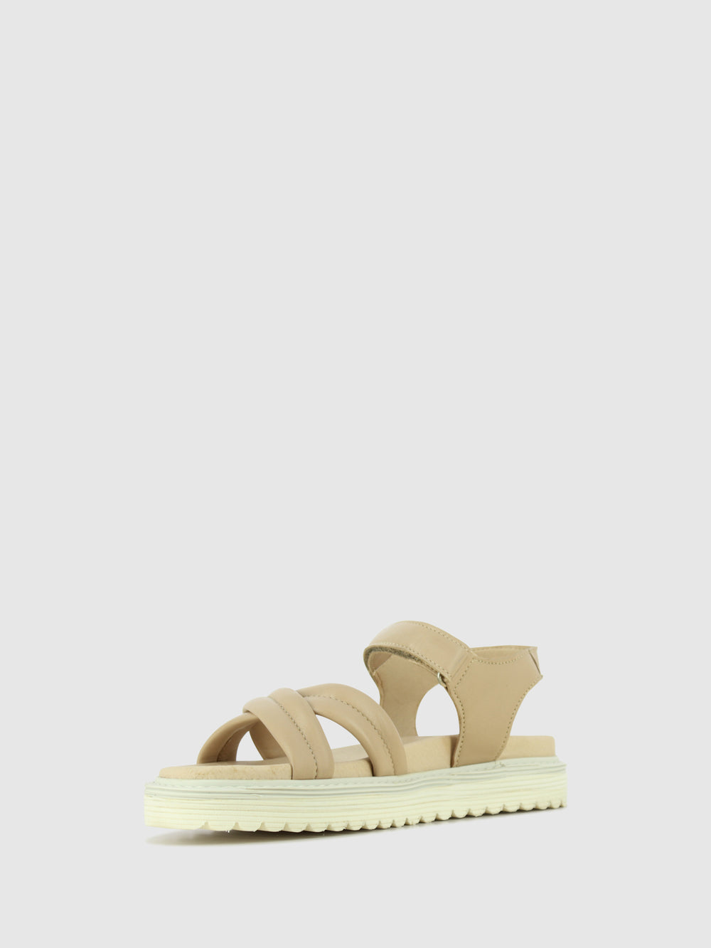 Sandálias com Tira no Tornozelo em Bege