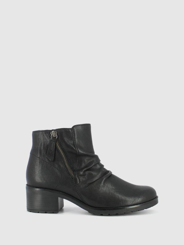 Black Zip Up Ankle Boots
