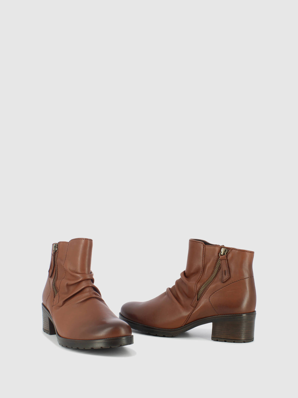 Brown Zip Up Ankle Boots