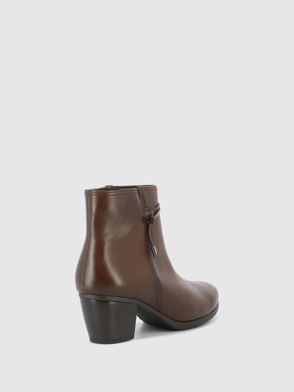 Brown Zip Up Ankle Boots