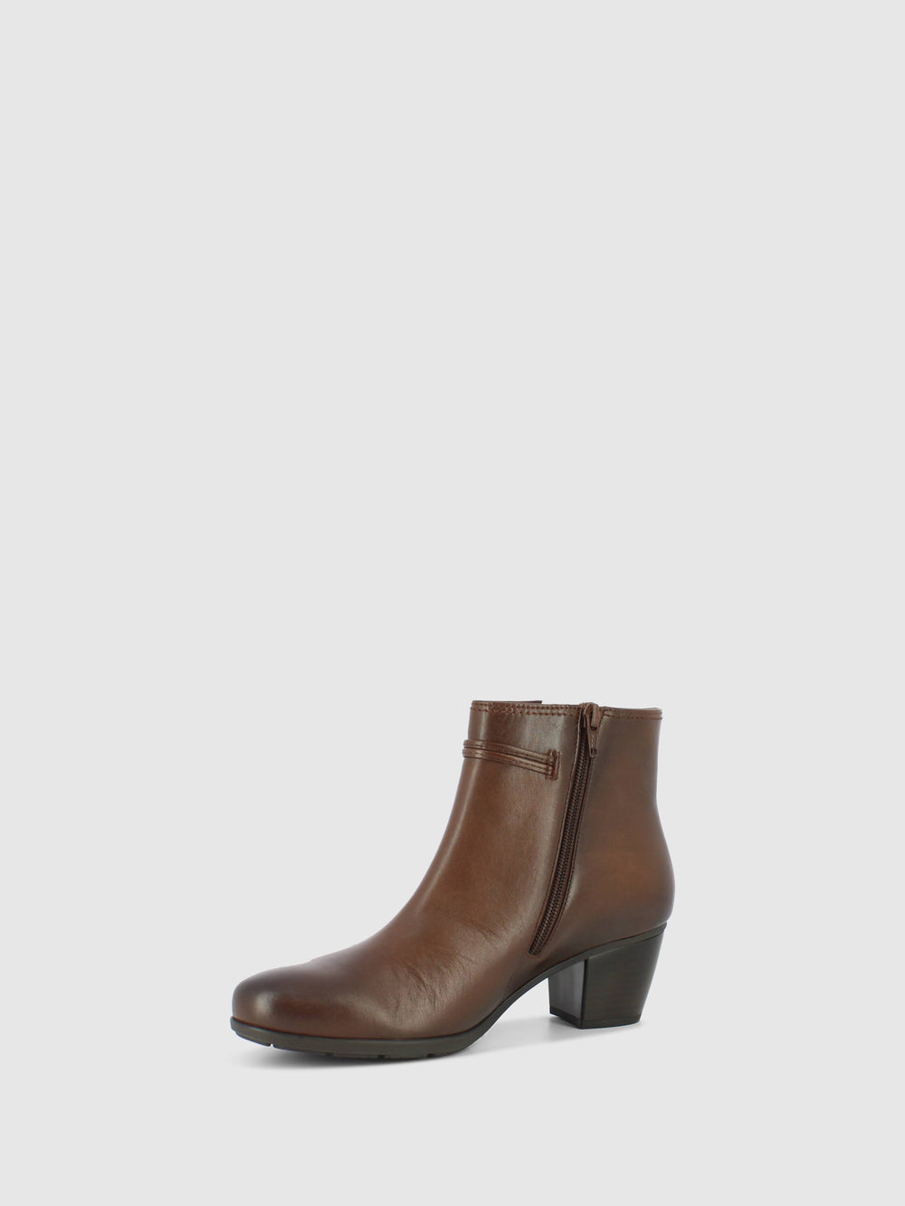 Brown Zip Up Ankle Boots