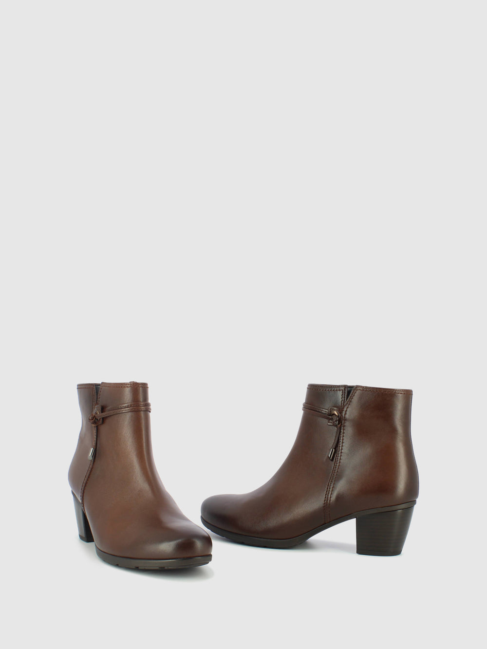 Brown Zip Up Ankle Boots