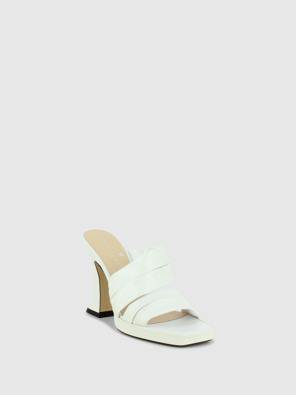 Mules de Salto Kitten em Branco