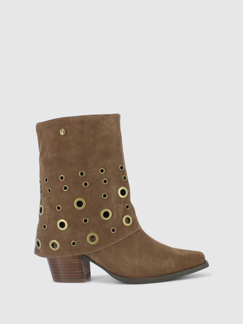 Botas com Fecho em Taupe