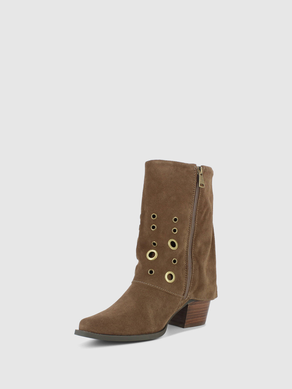 Botas com Fecho em Taupe