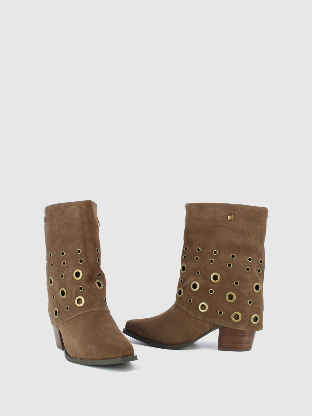 Botas com Fecho em Taupe
