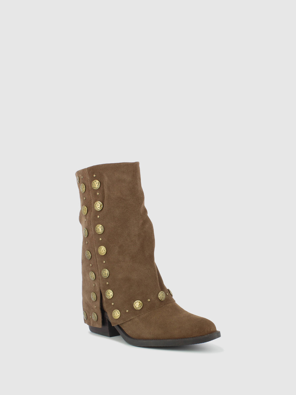 Botas com Fecho em Taupe