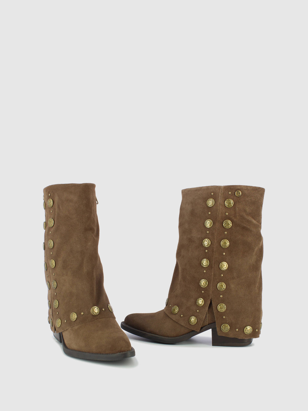 Botas com Fecho em Taupe
