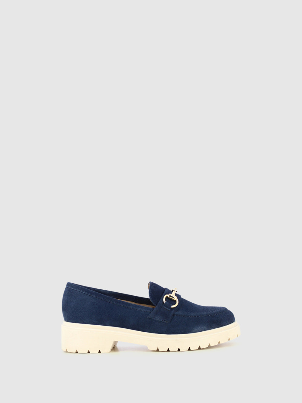 Loafers com Apliques Metálicos em Azul Marinho