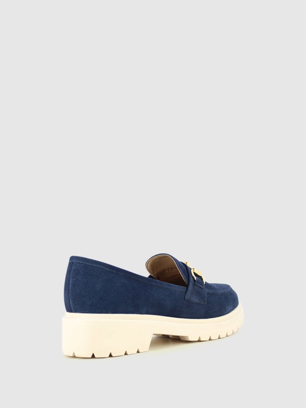 Loafers com Apliques Metálicos em Azul Marinho
