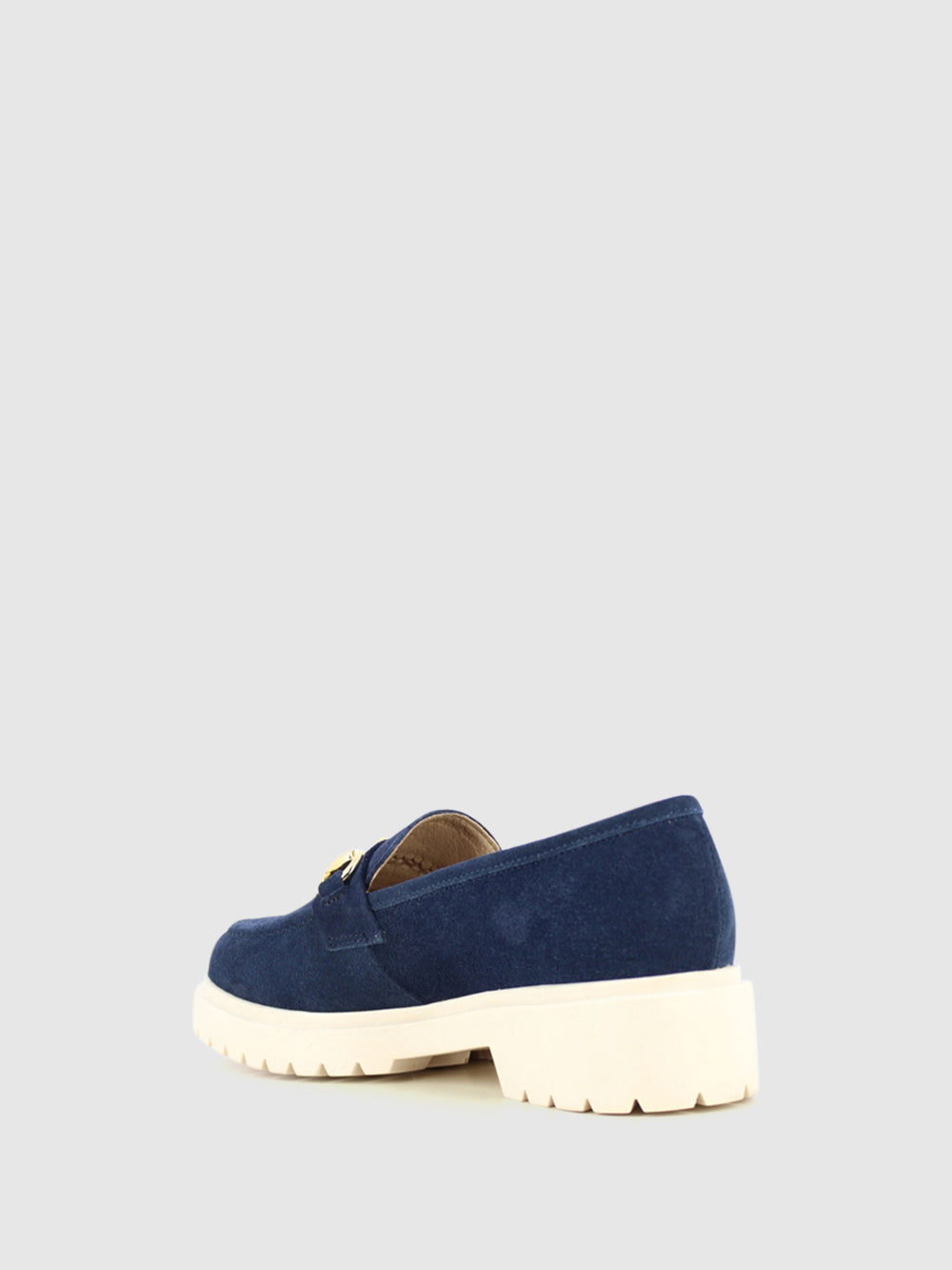 Loafers com Apliques Metálicos em Azul Marinho