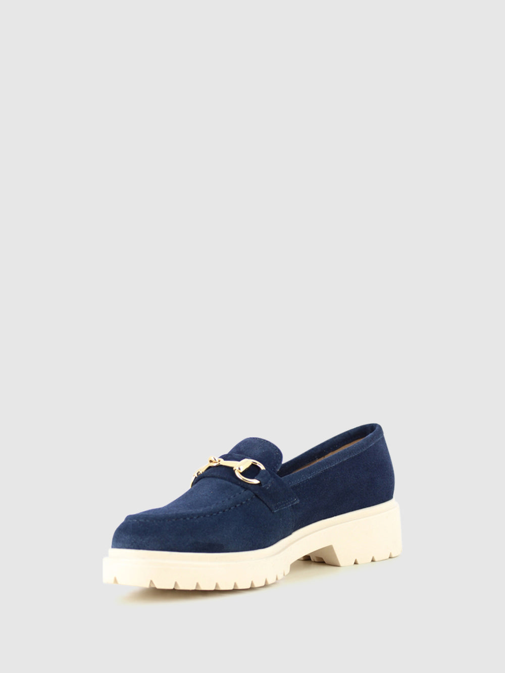 Loafers com Apliques Metálicos em Azul Marinho