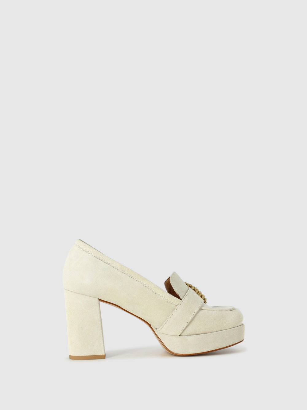 Sapatos de Plataforma em Branco Cru