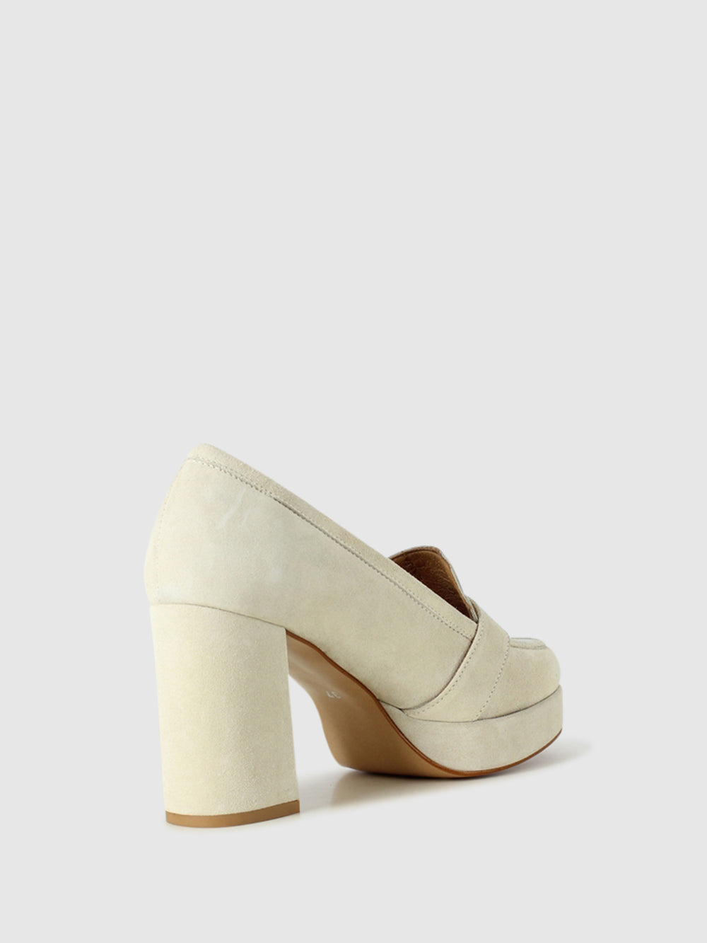 Sapatos de Plataforma em Branco Cru