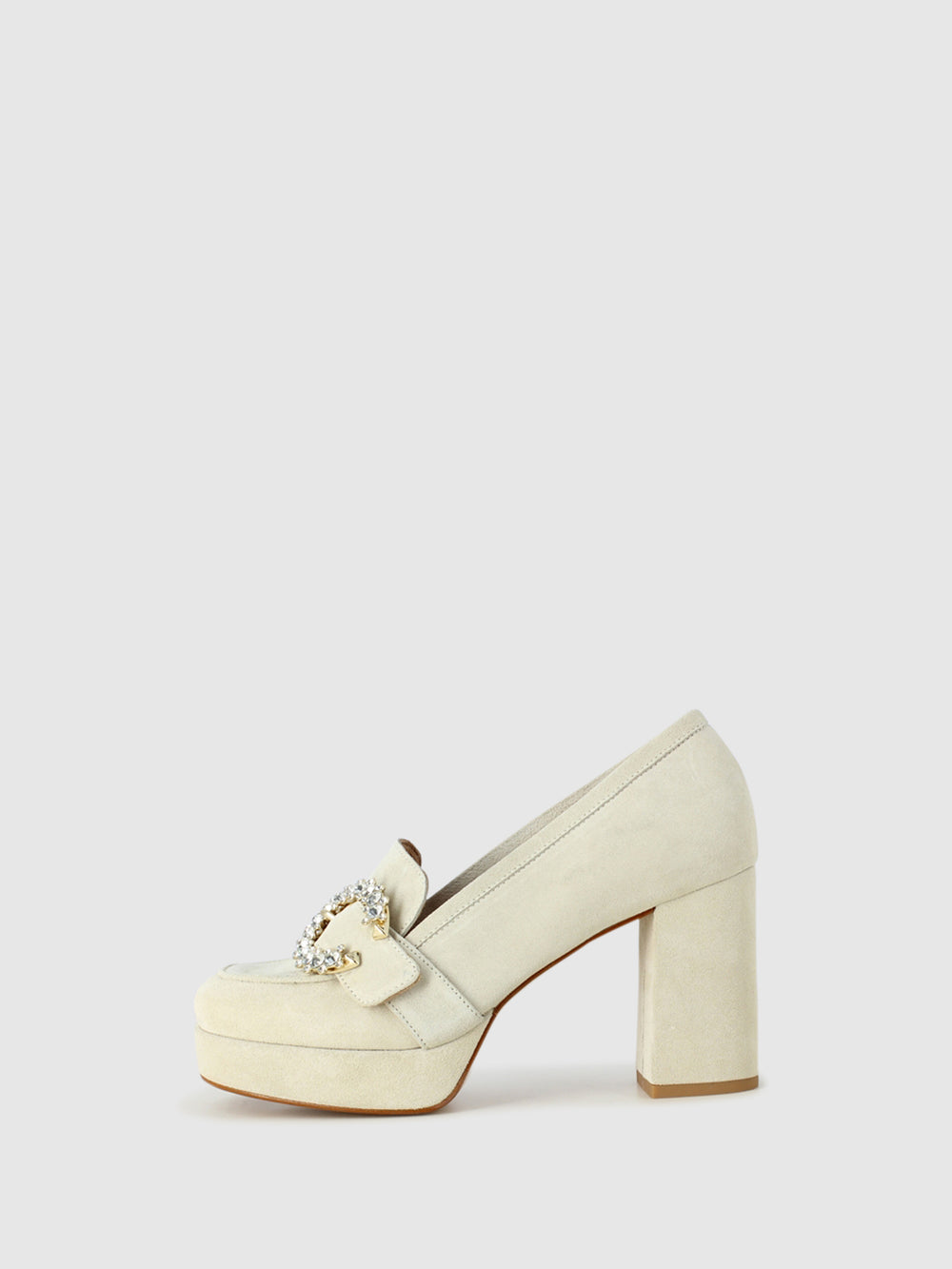 Sapatos de Plataforma em Branco Cru