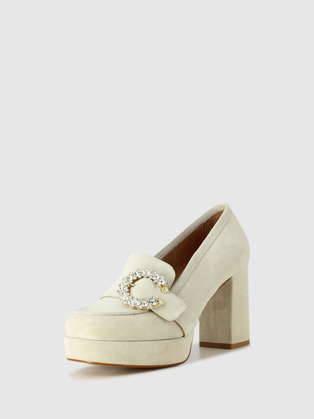 Sapatos de Plataforma em Branco Cru