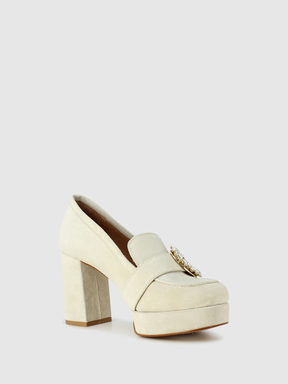Sapatos de Plataforma em Branco Cru