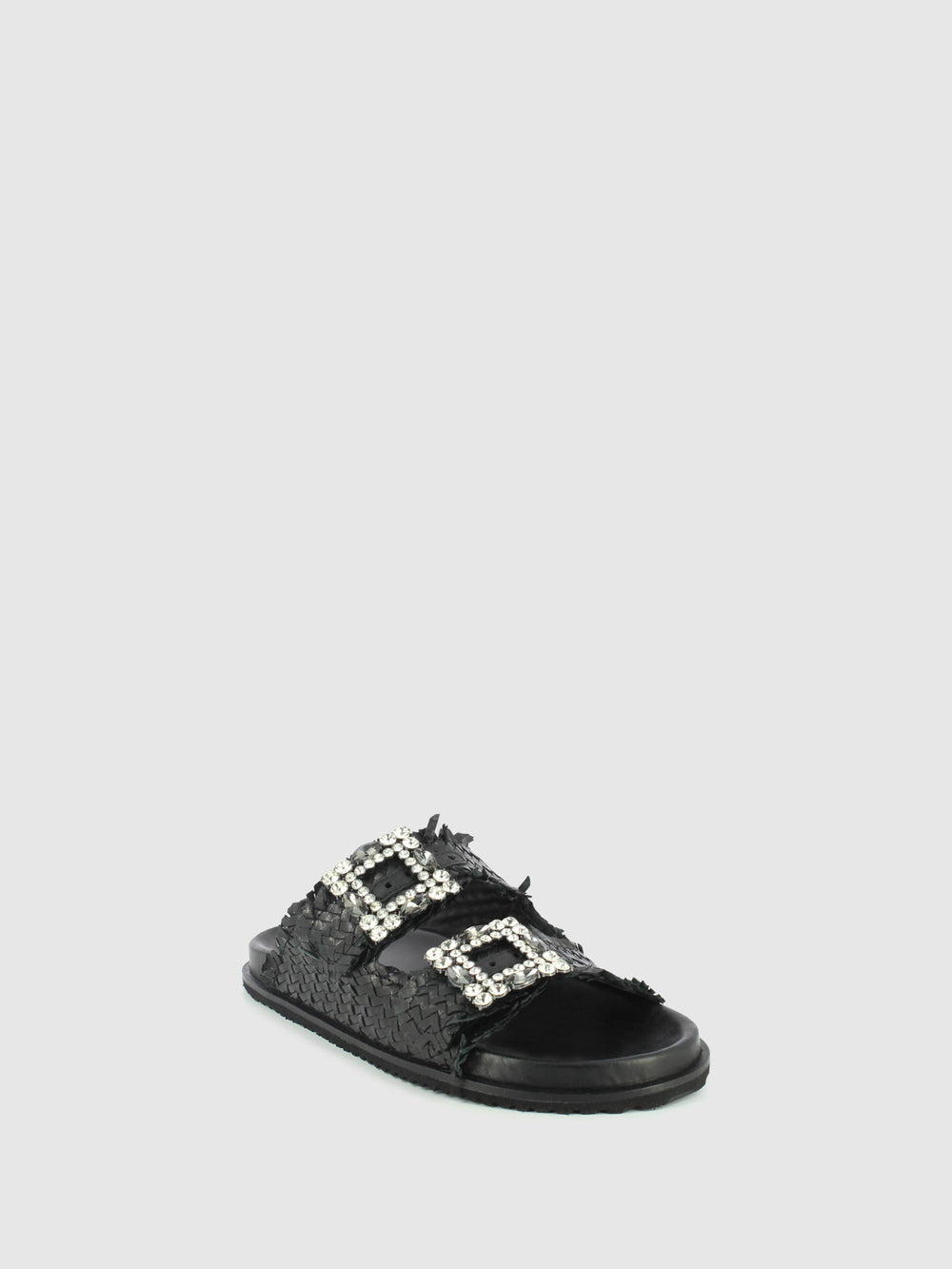Chinelos com Apliques em Preto