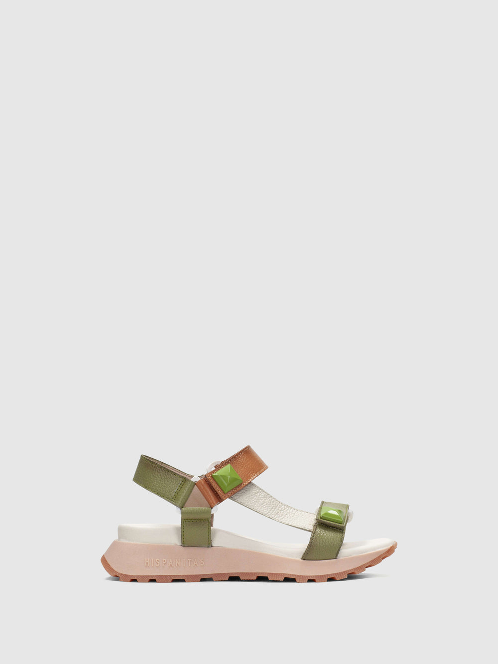 Sandálias com Velcro em Verde