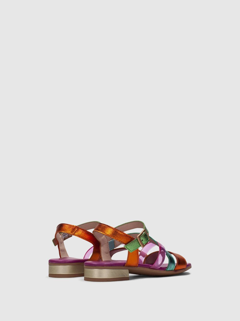 Sandálias com Fivela em Multicolor