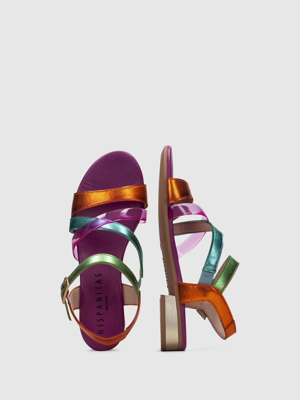 Sandálias com Fivela em Multicolor