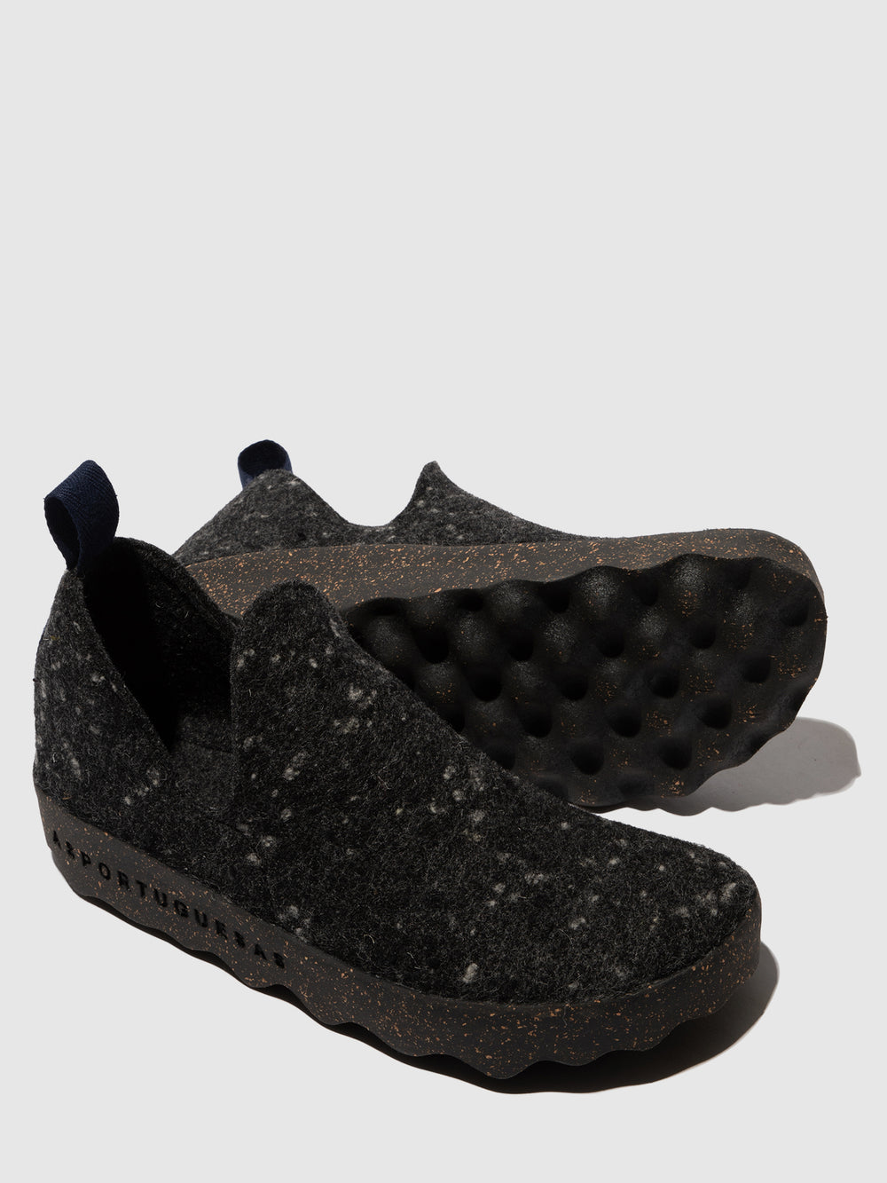 Sapatos com Ponta Redonda em Cinzento Escuro