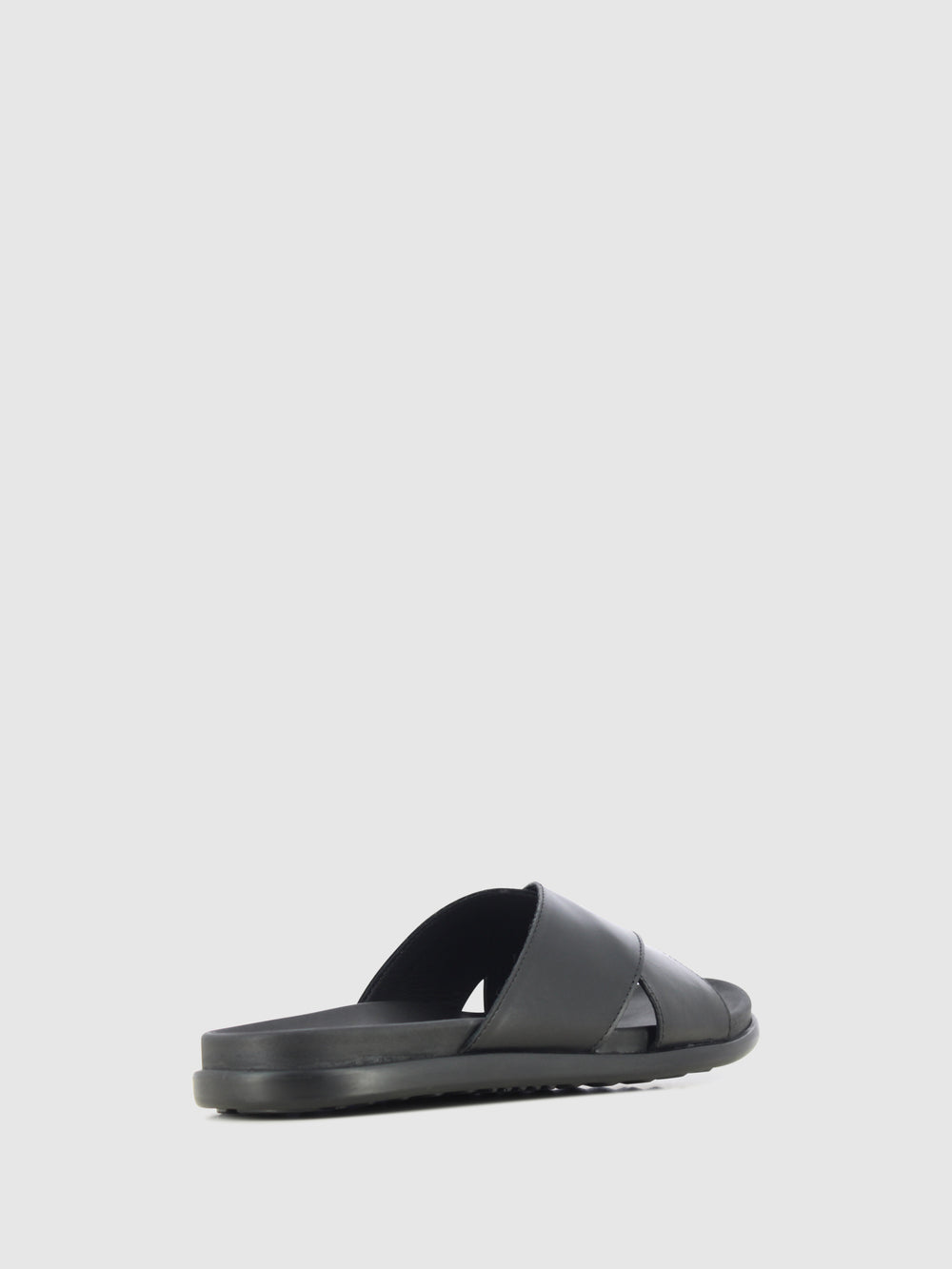 Sandálias Slip-on em Pele Preta