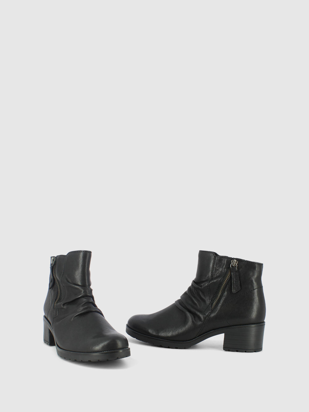 Black Zip Up Ankle Boots