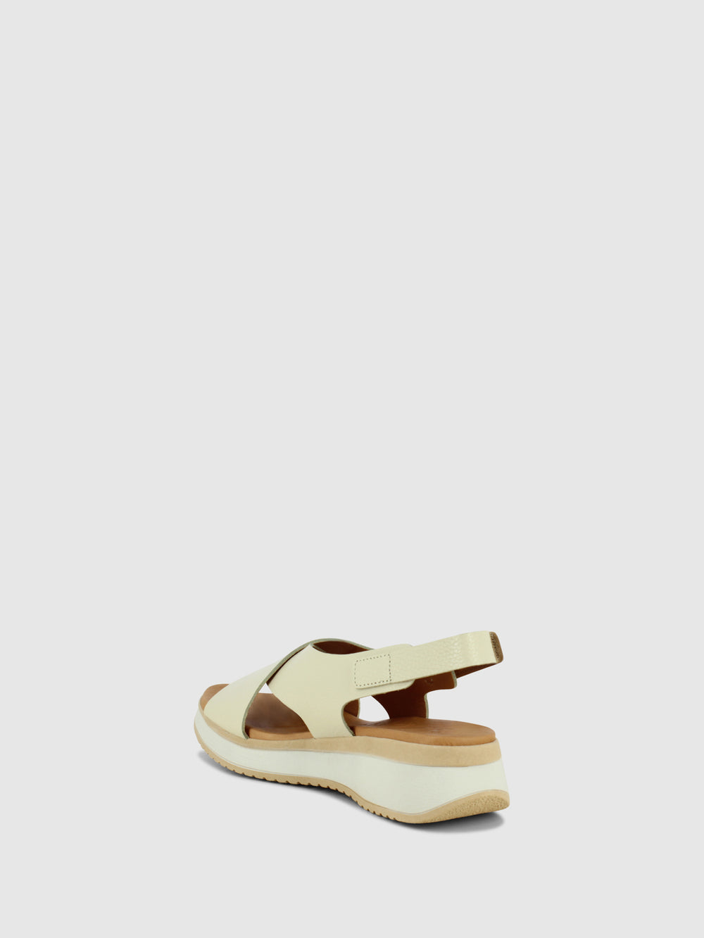Sandálias com Velcro em Branco Cru