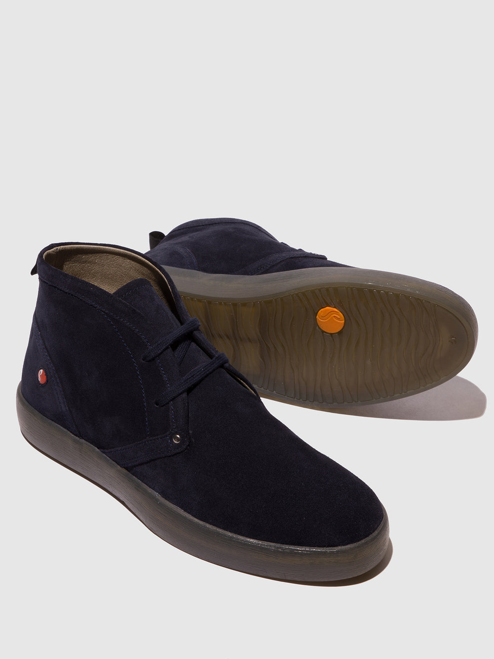 Botins com Atacadores em Azul Marinho