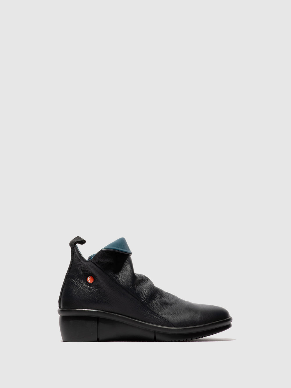 Botins com Fecho em Azul Marinho