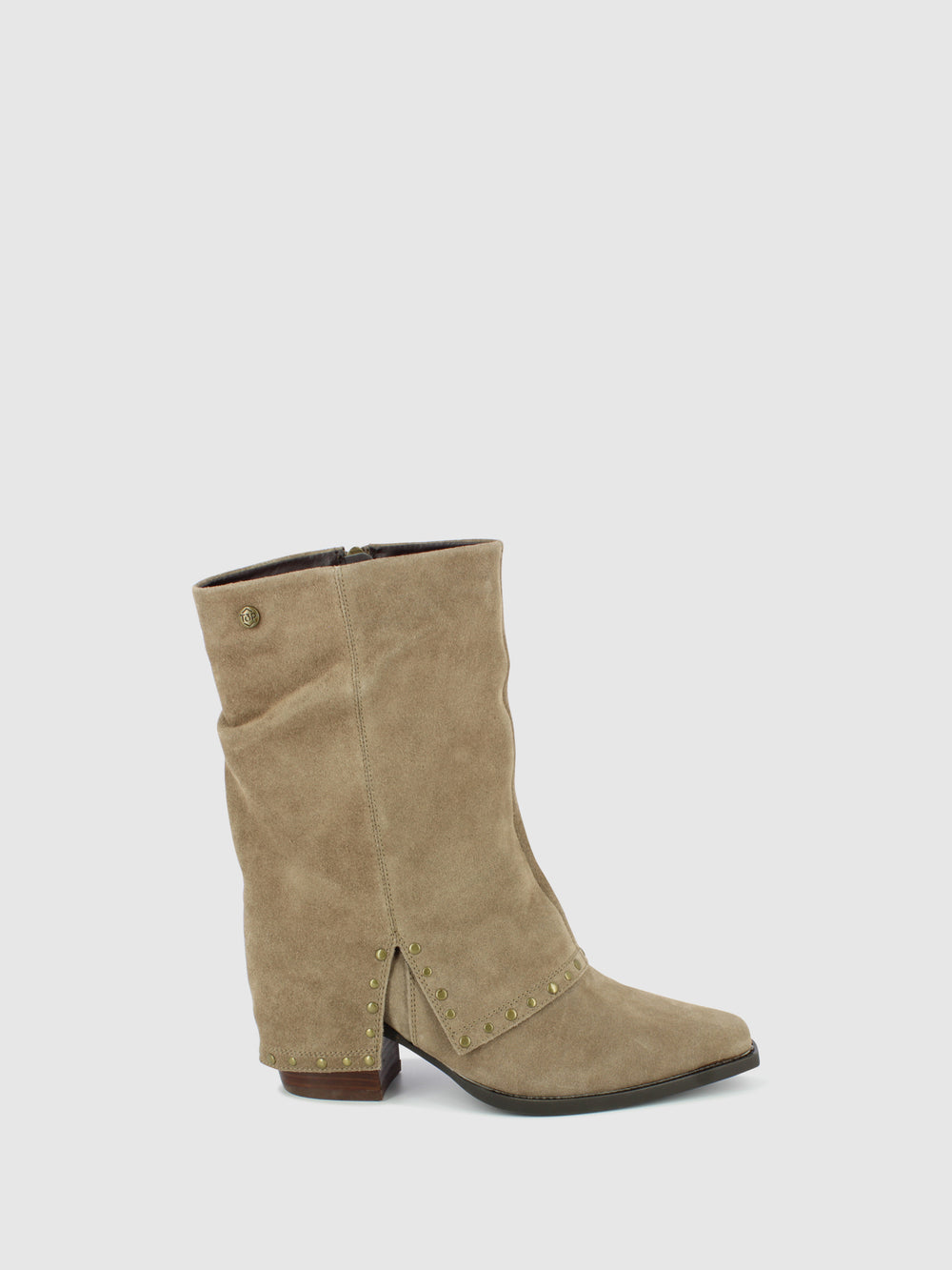 Botas com Fecho em Taupe