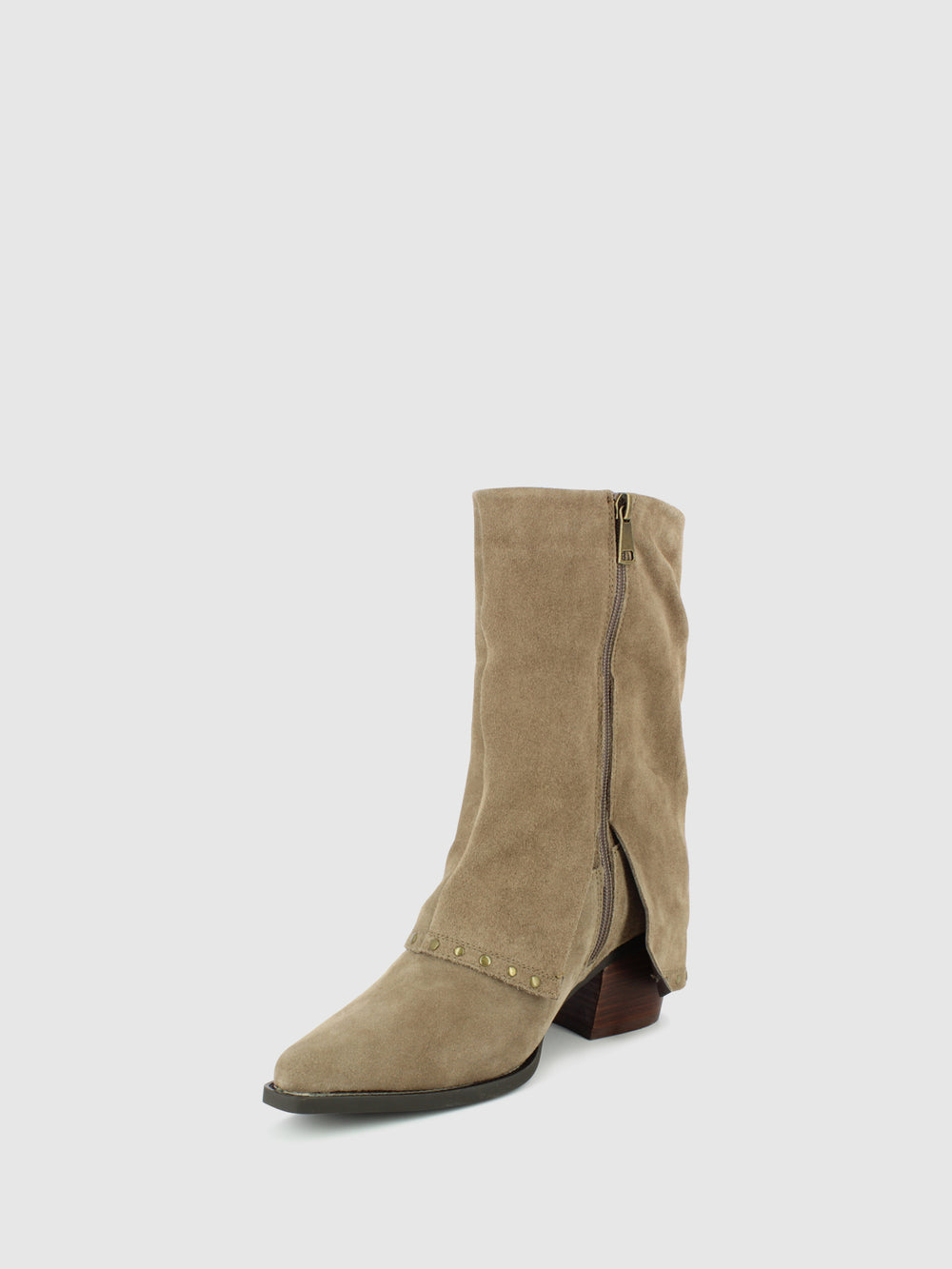 Botas com Fecho em Taupe