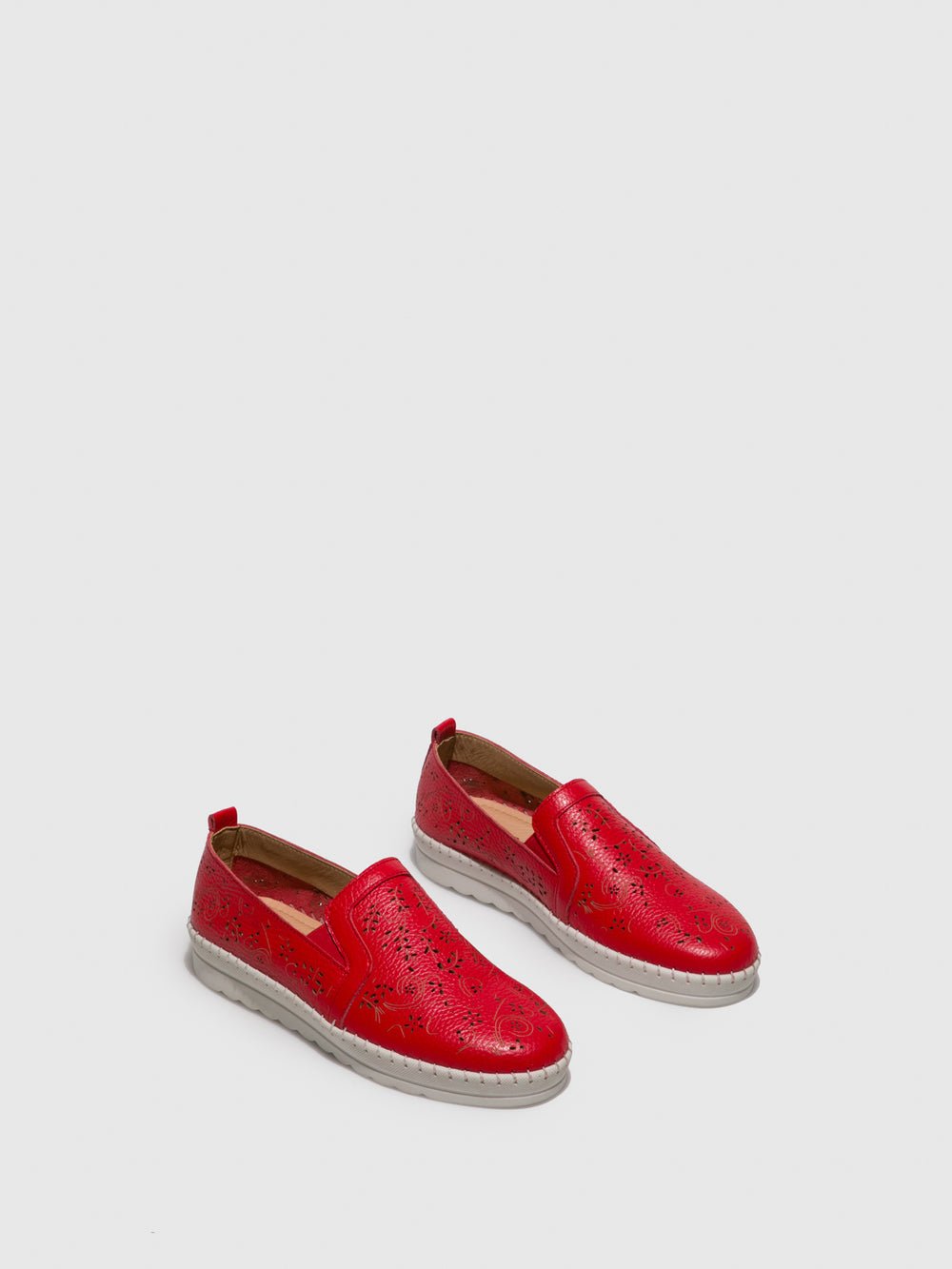 Sapatos Slip-on em Vermelho