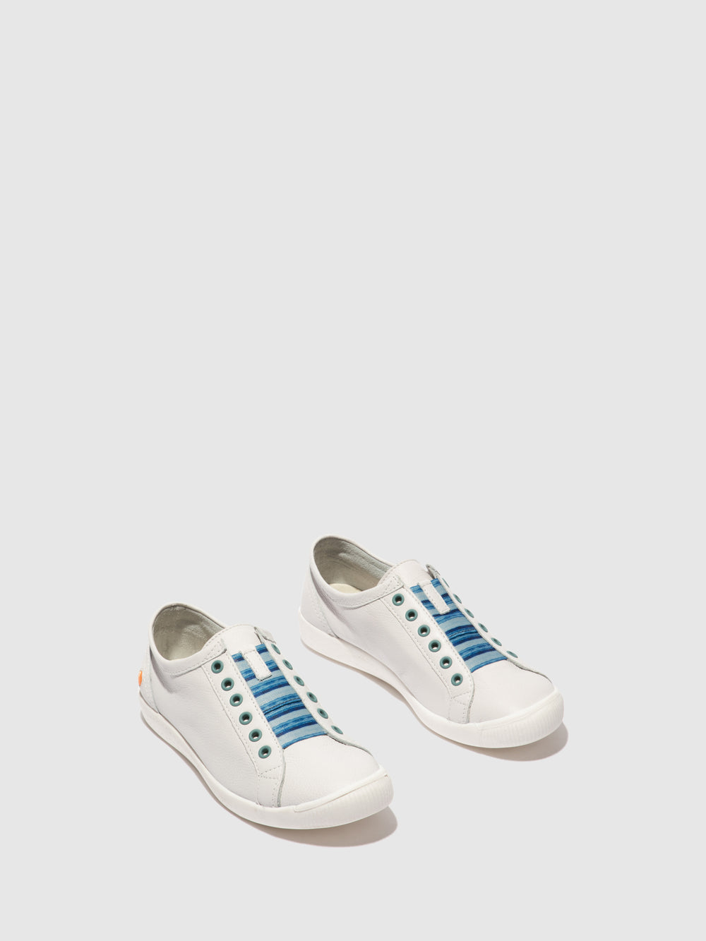 Ténis Slip-on IRIT637SOF SMOOTH WHITE W/ BLUE ELASTIC
